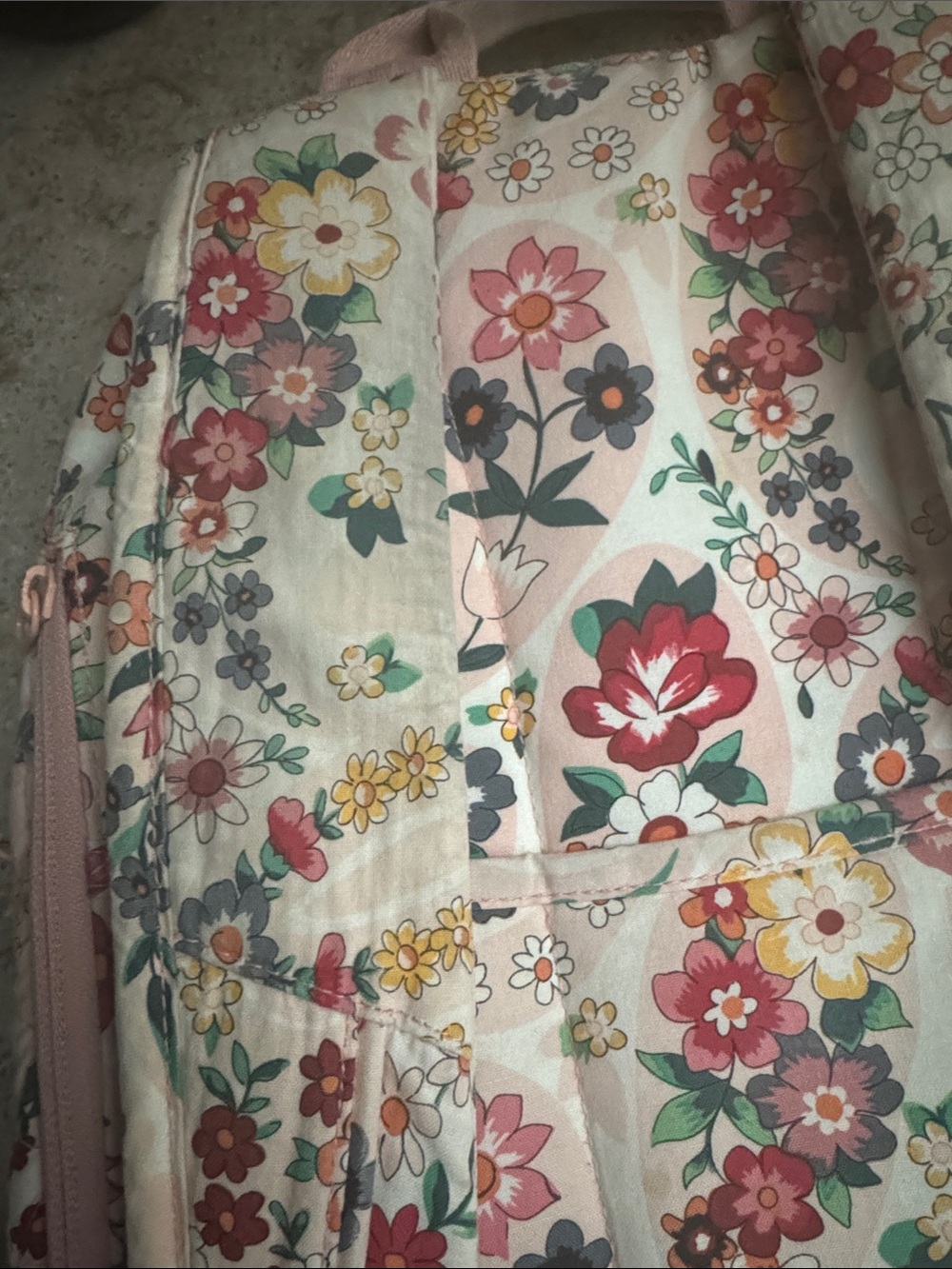 Vera Bradley Quilted Floral Backpack in Pink Multicolor - Picture 9 of 12